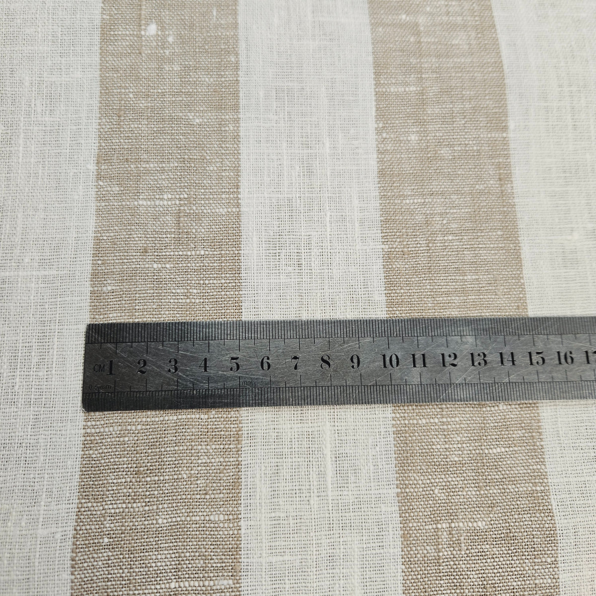 Maxi striped  - white natur - linen fabric - 510H