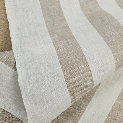 Maxi striped  - white natur - linen fabric - 510H