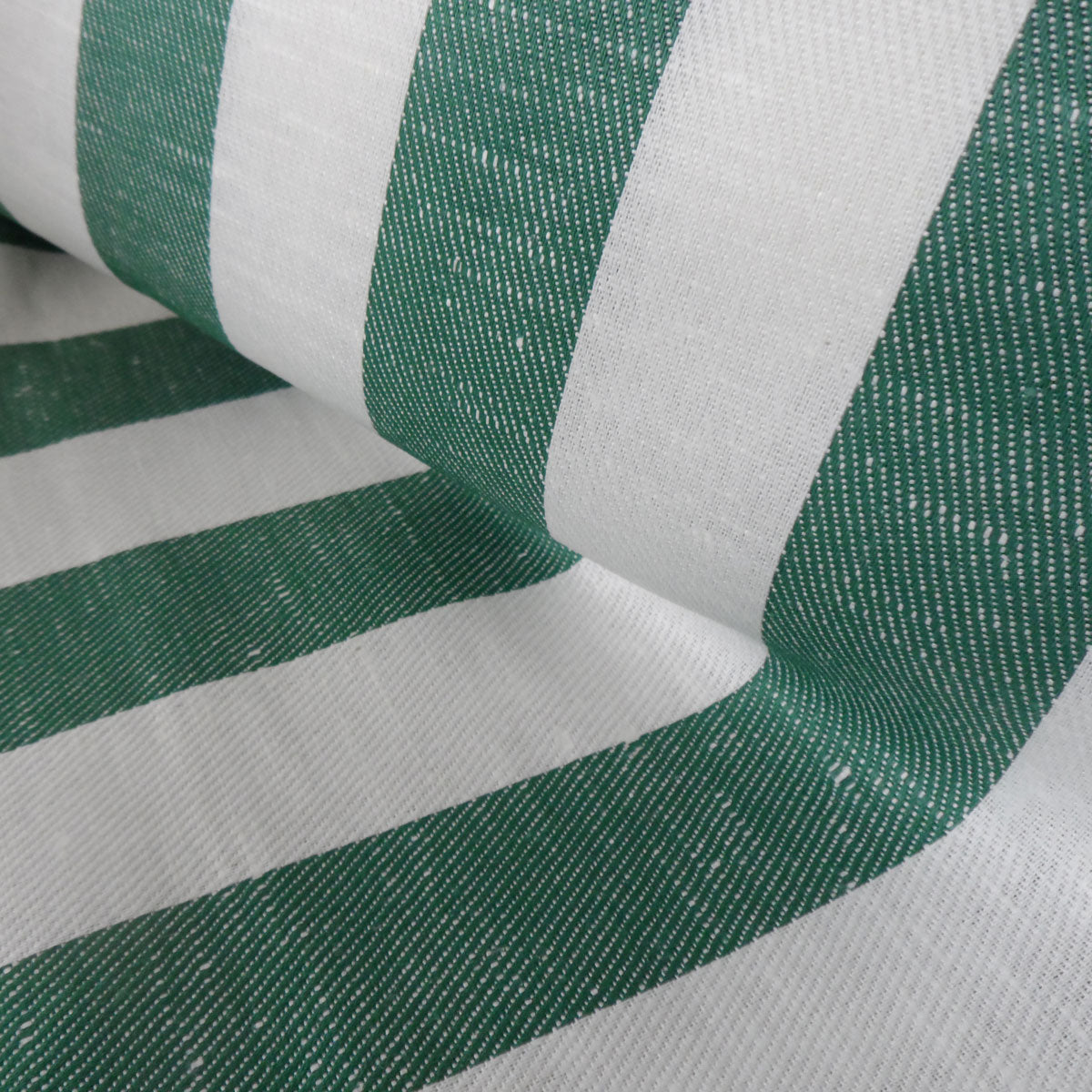 Maxi striped  - white green - linen fabric - 248M
