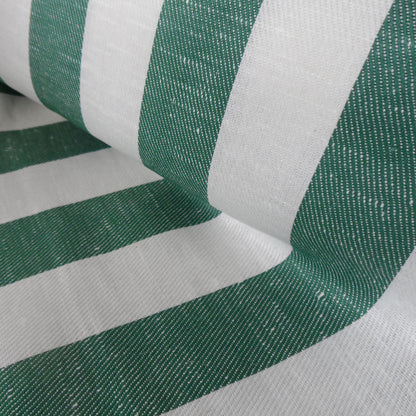 Maxi striped  - white green - linen fabric - 248M