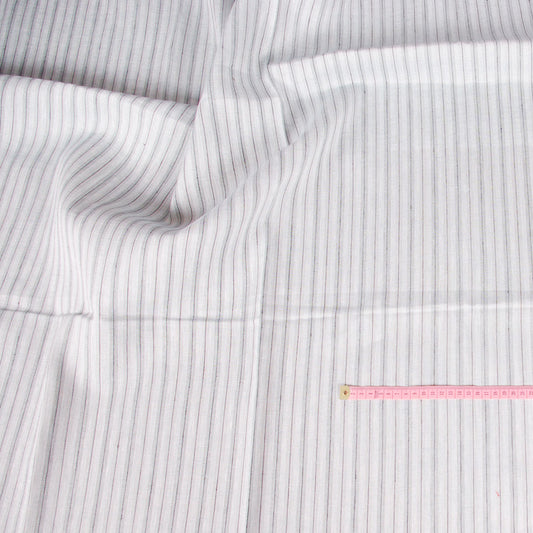 Pin stripes - white grey striped - linen fabric - 714M