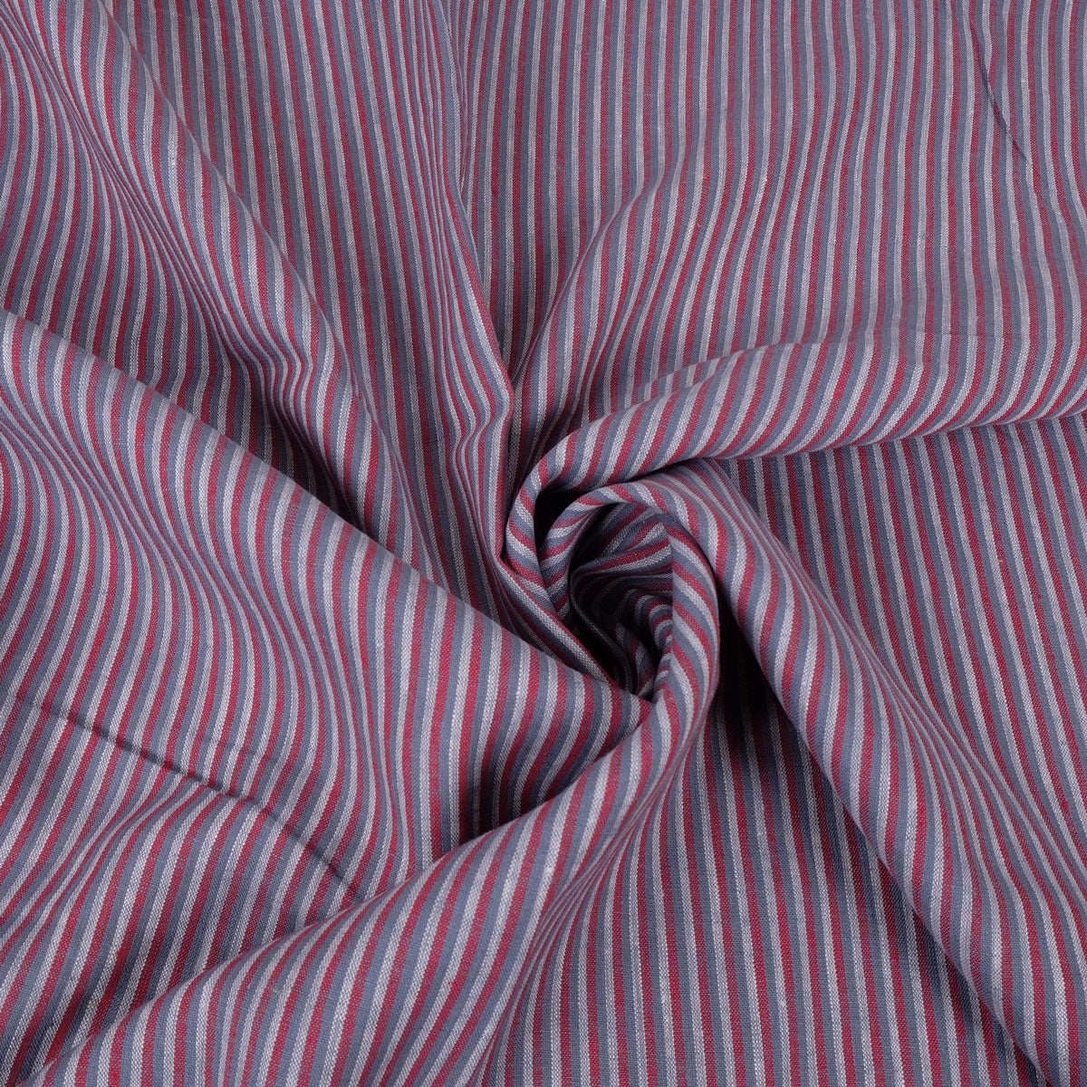 Grey purple stripes - linen fabric - 119LP