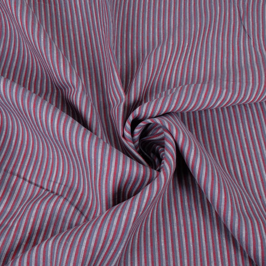 Grey purple stripes - linen fabric - 119LP