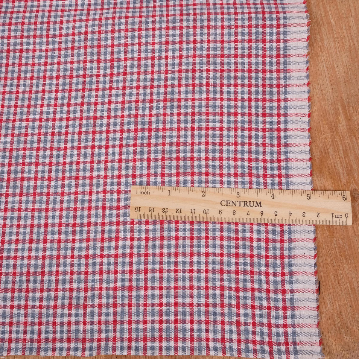Check red grey - linen fabric - 117LP