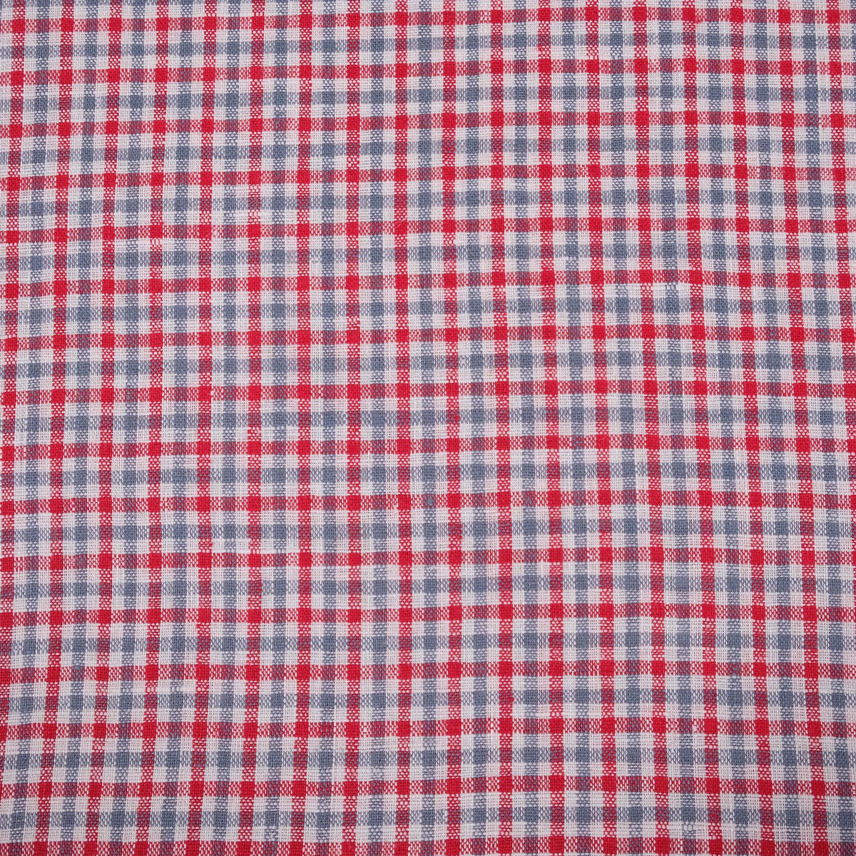 Check red grey - linen fabric - 117LP