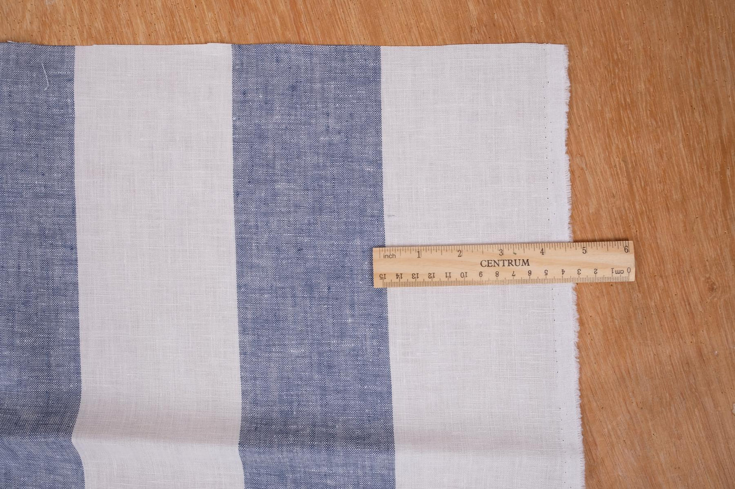 Maxi stripes - blue white - linen fabric - 121M
