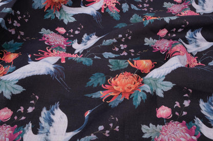 Floral with crane  - print  - 122LP
