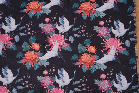 Floral with crane  - print  - 122LP