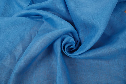 Sheer GAUZE linen fabric - calm blue - 151SH