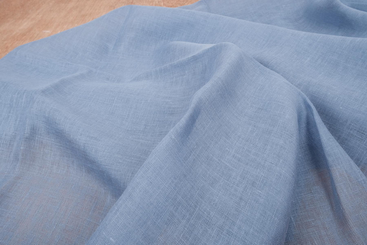 Sheer GAUZE linen fabric - Light sky - 392SH