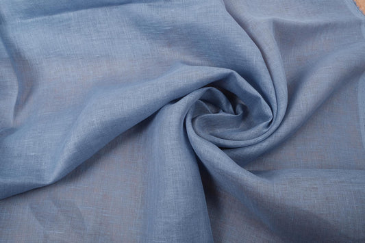 Sheer GAUZE linen fabric - Light sky - 392SH