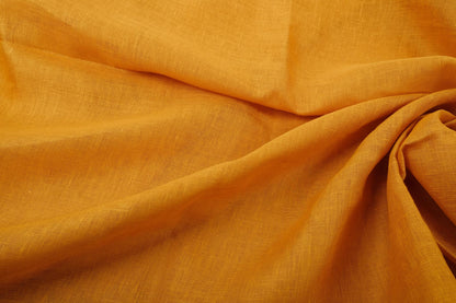 Sheer GAUZE linen fabric - mustard yellow - 155SH