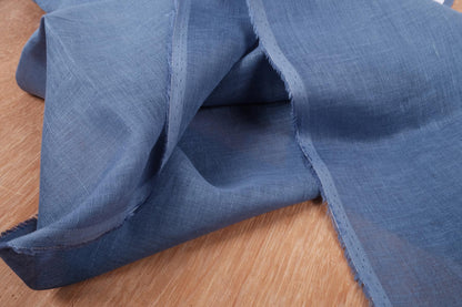 Sheer GAUZE linen fabric - light blue - 154SH