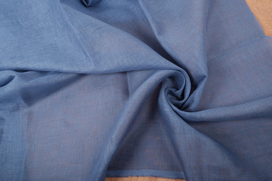 Sheer GAUZE linen fabric - light blue - 154SH