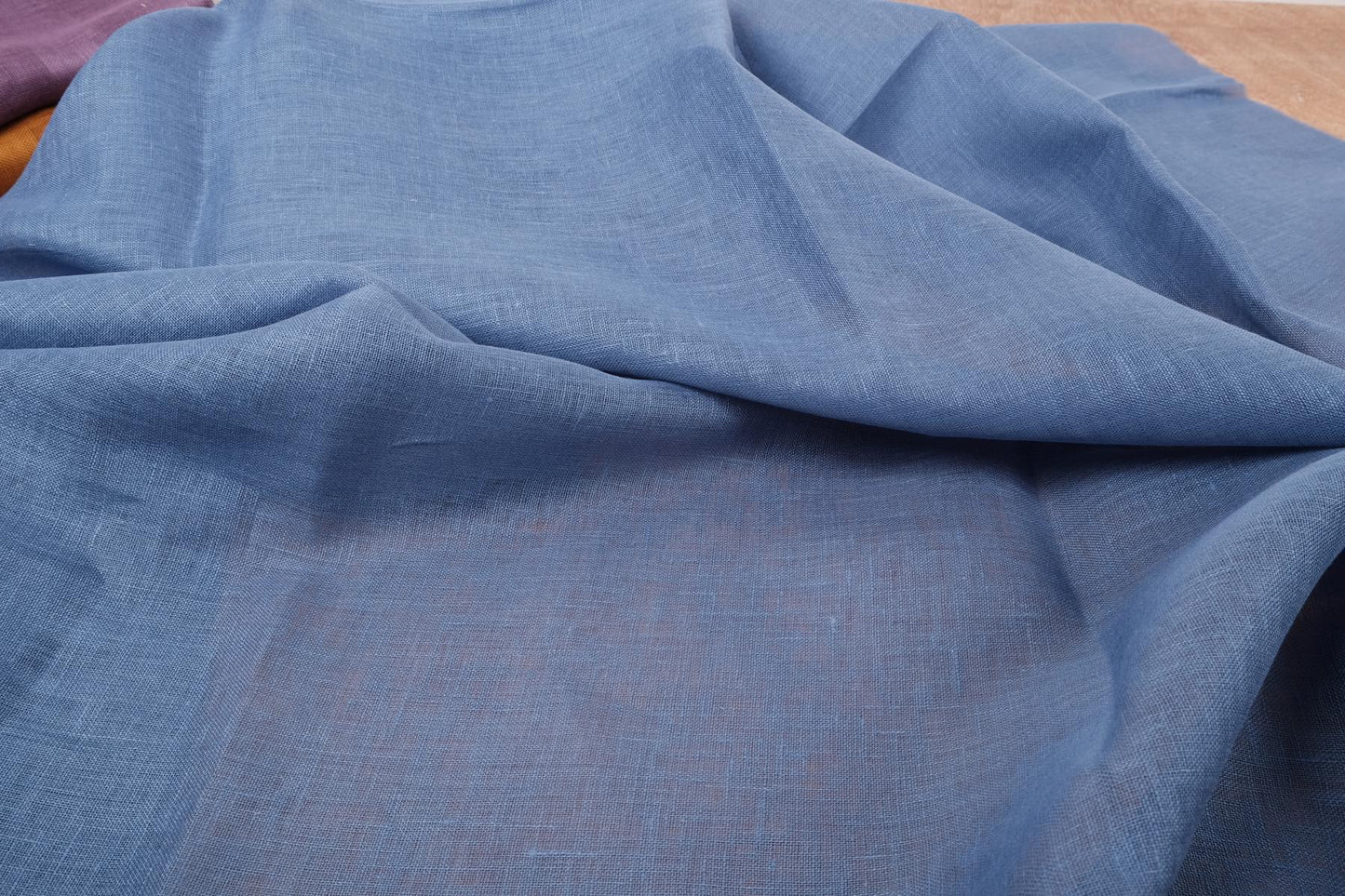 Sheer GAUZE linen fabric - light blue - 154SH