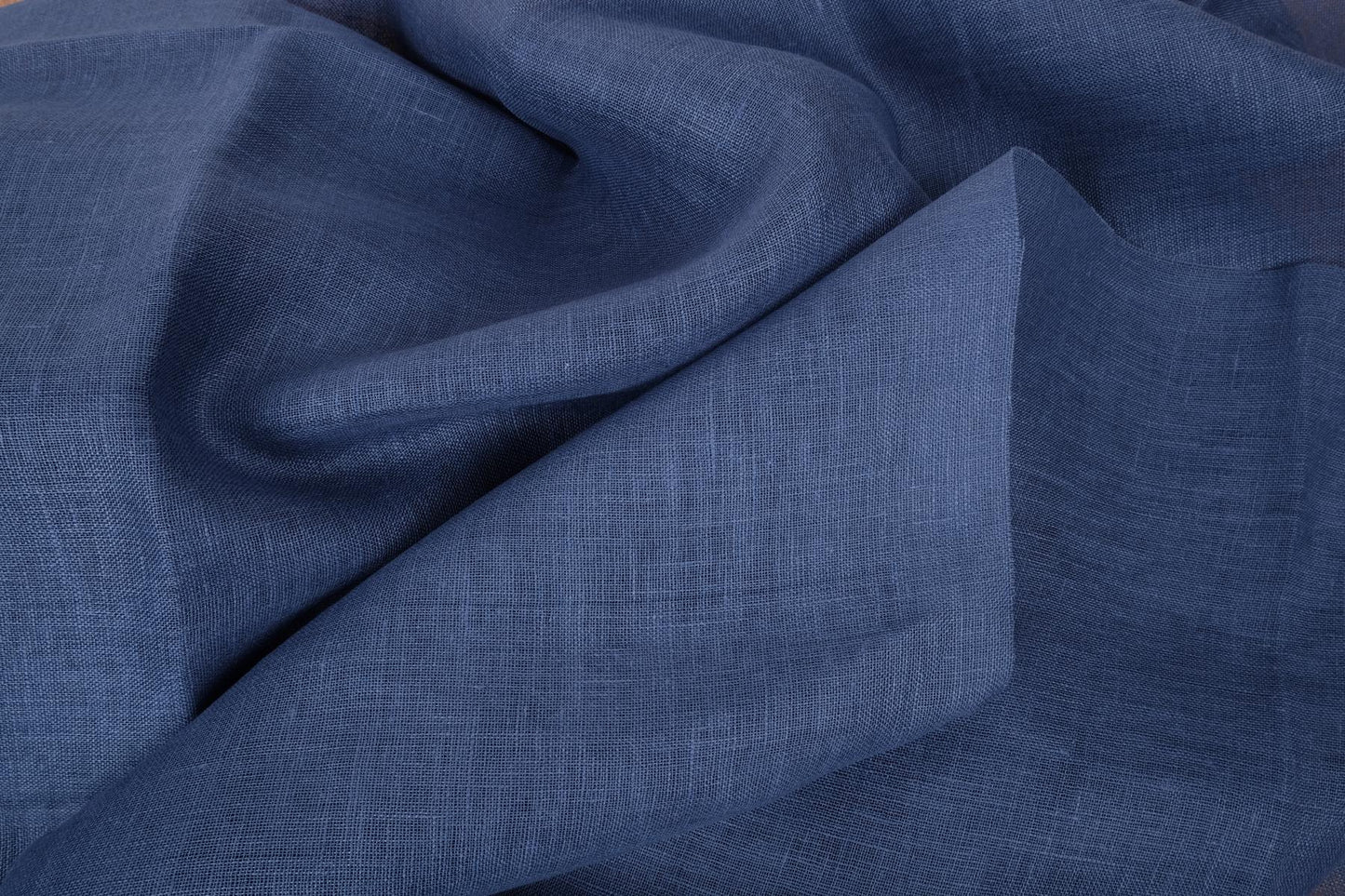 Sheer GAUZE linen fabric - lake blue - 161SH
