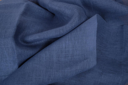 Sheer GAUZE linen fabric - lake blue - 161SH
