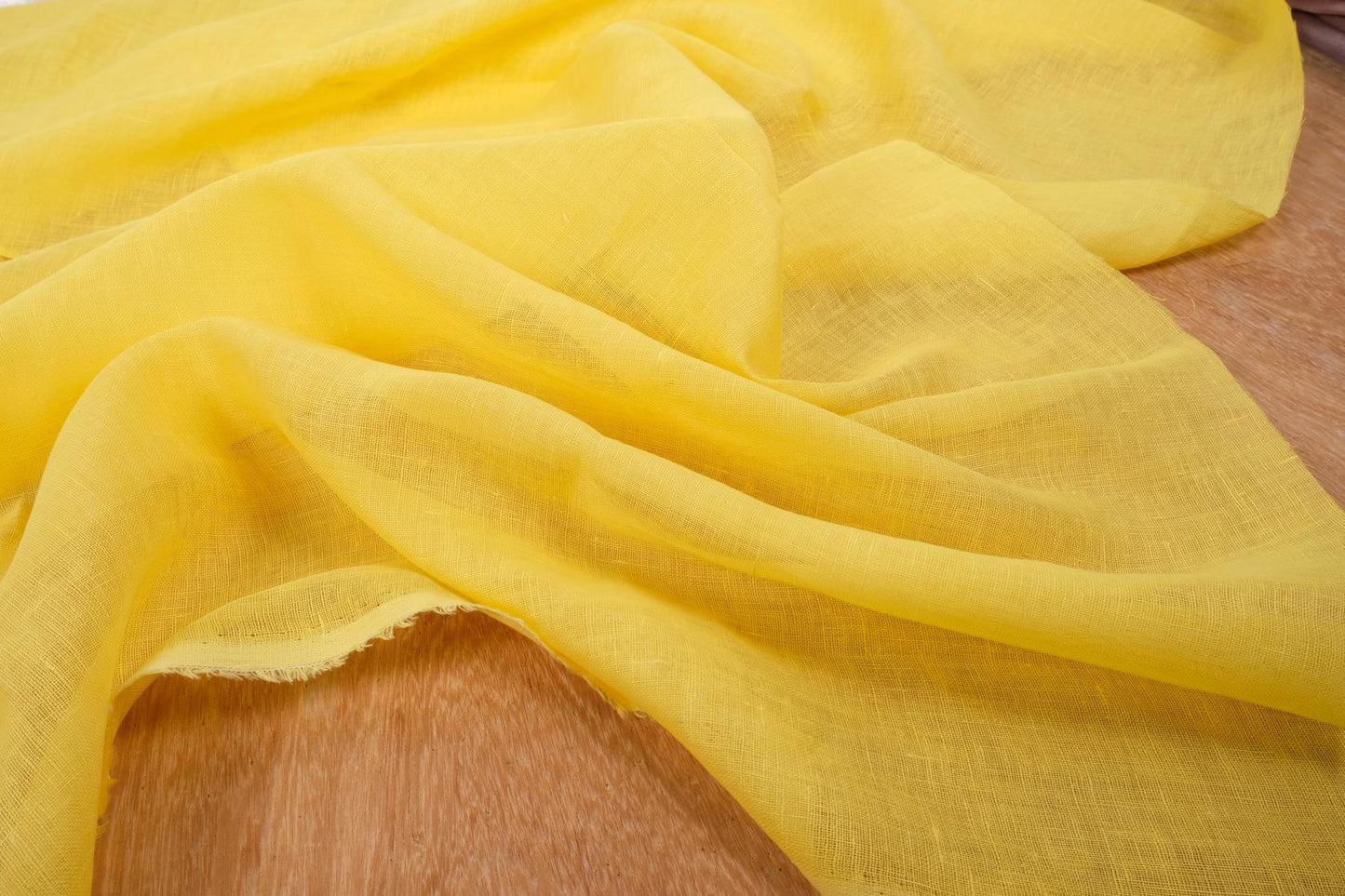 Sheer GAUZE linen fabric - sun yellow - 162SH