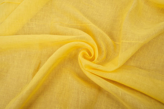 Sheer GAUZE linen fabric - sun yellow - 162SH