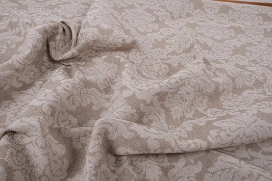 Double sided - floral natural - linen fabric -   211H