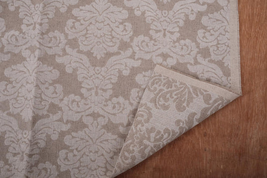 Double sided - floral natural - linen fabric -   211H