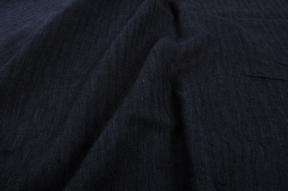 Herringbone - dark blue - linen fabric - 182R