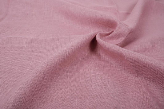 Herringbone - pink - linen fabric - 183R