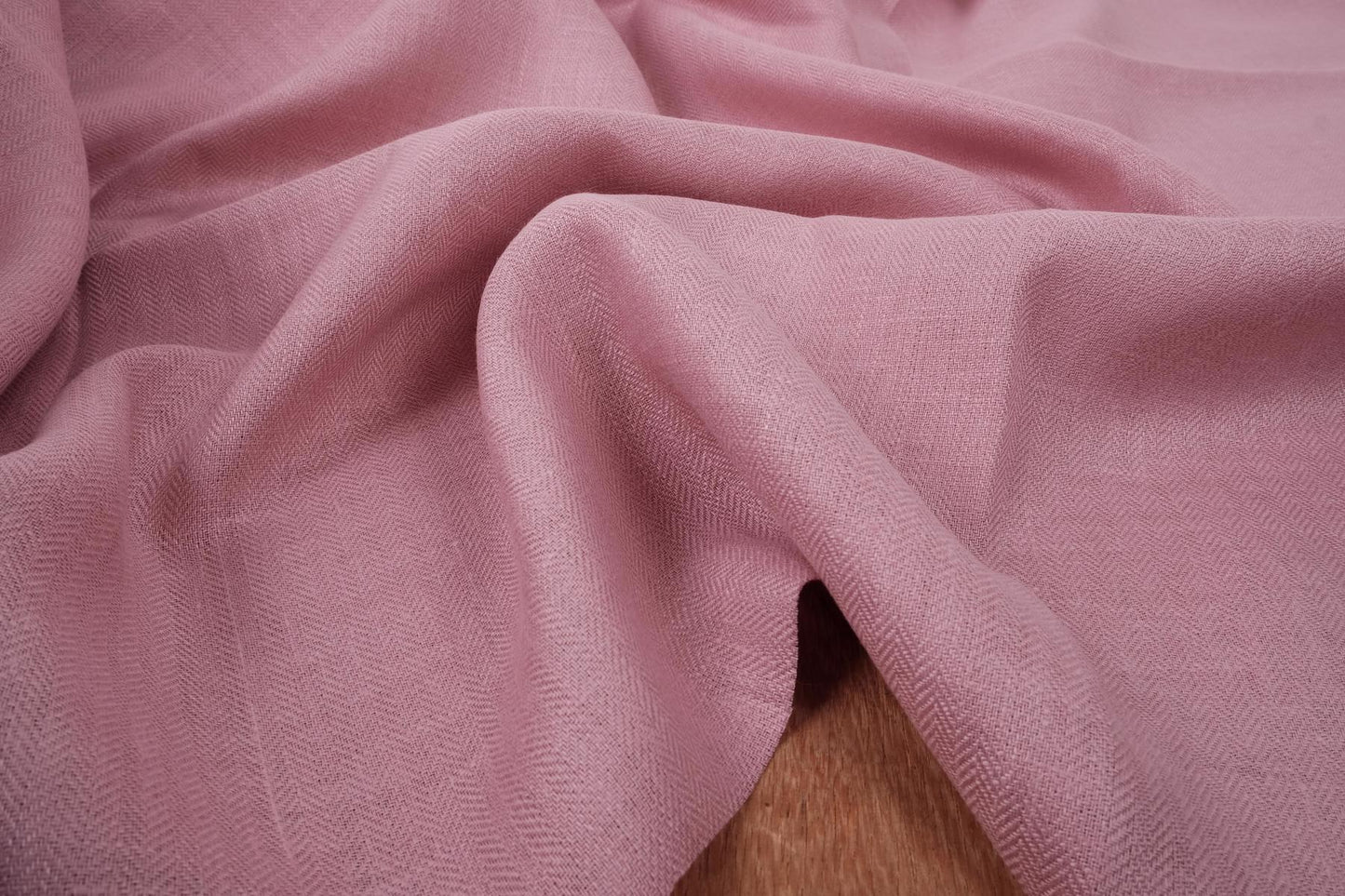 Herringbone - pink - linen fabric - 183R