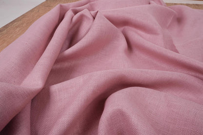 Herringbone - pink - linen fabric - 183R
