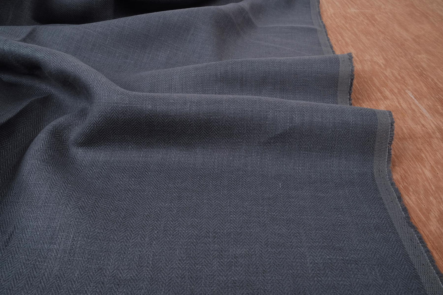 Herringbone - grey - linen fabric - 184R