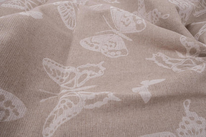 Double sided - butterfly natural - linen fabric - 179R