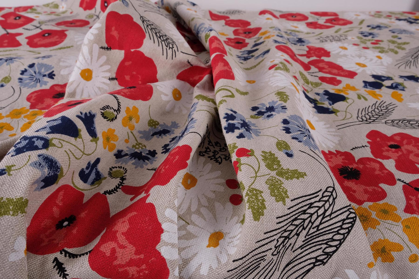 Poppy field - printed linen fabric - 492H