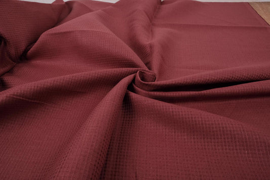 Waffle - red - linen fabric - 133VA