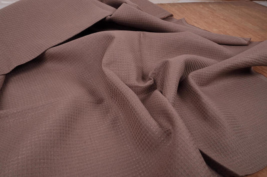 Waffle - brown - linen fabric - 137VA