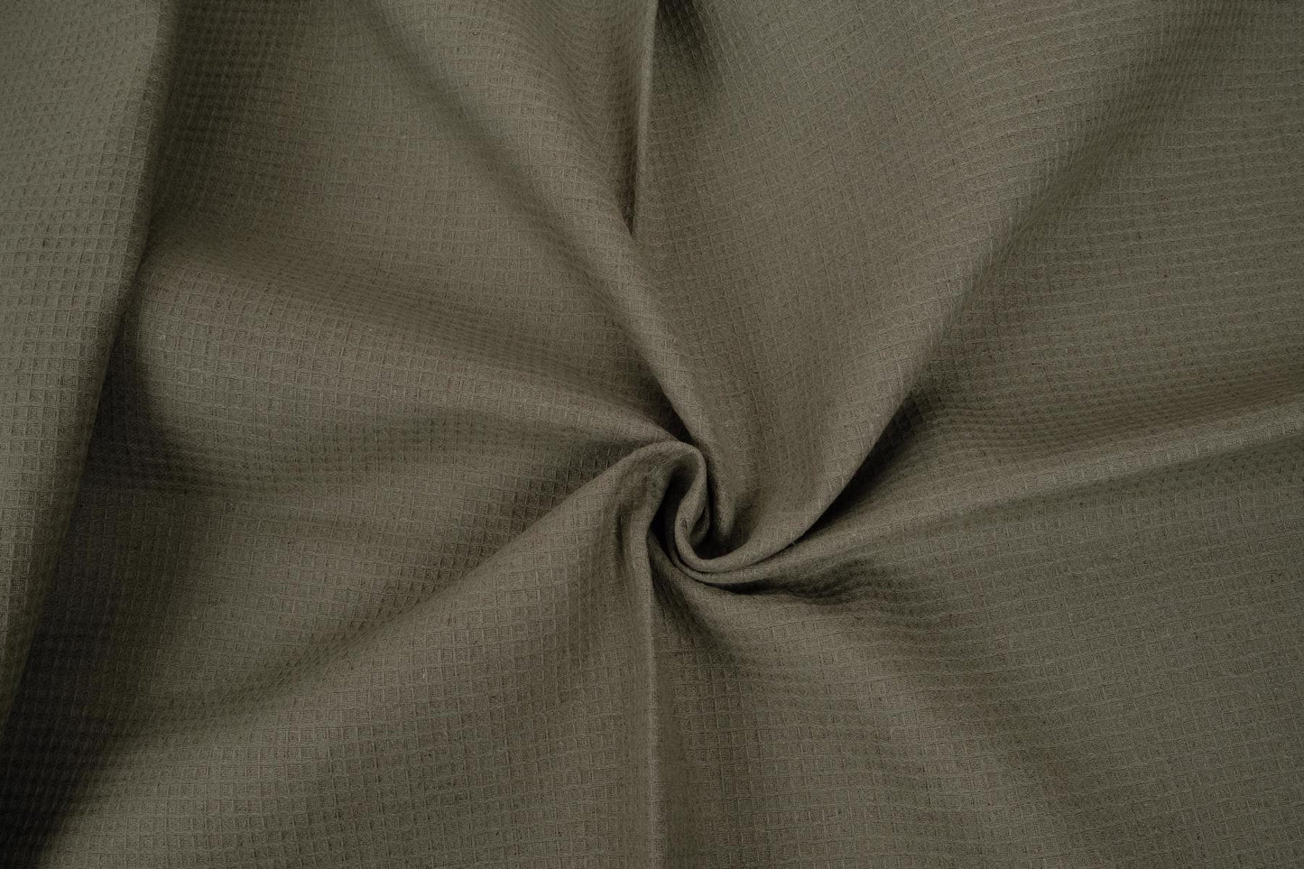 Waffle - muddy green - linen fabric - 121VA