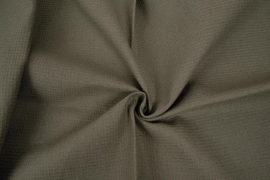 Waffle - muddy green - linen fabric - 121VA