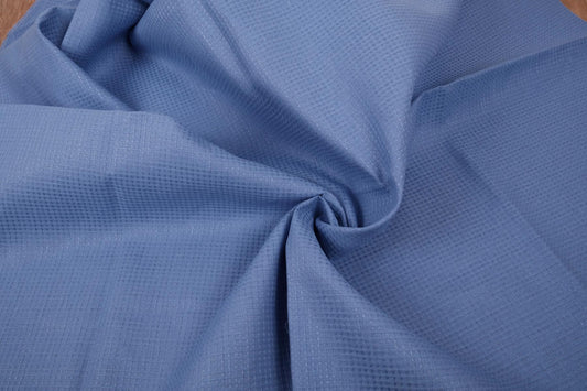 Waffle - blue - linen fabric - 131VA
