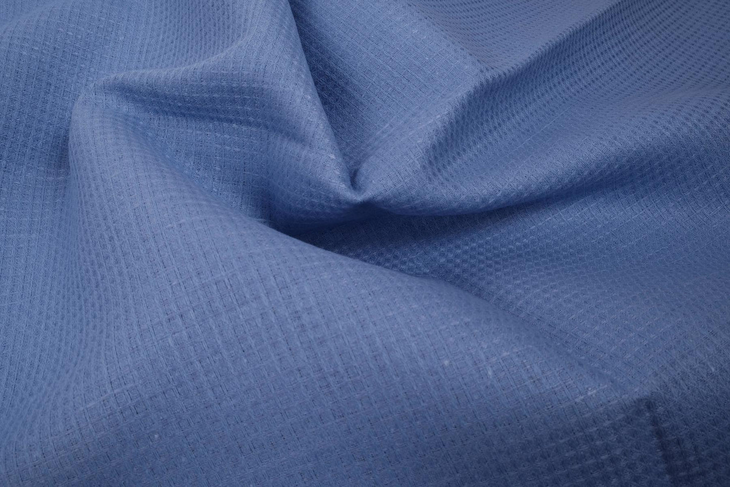 Waffle - blue - linen fabric - 131VA