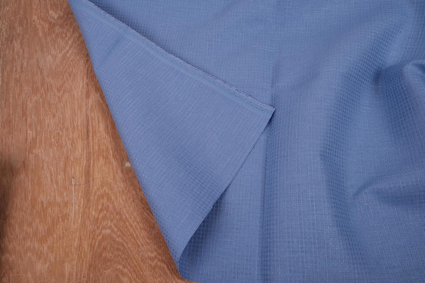 Waffle - blue - linen fabric - 131VA