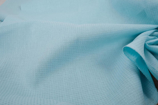 Waffle - aquamarine blue - linen fabric - 135VA