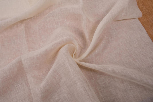 Sheer GAUZE linen fabric - offwhite - regular - 142SH
