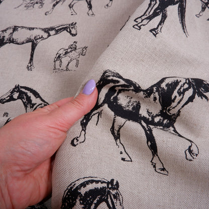 Print horses  - Linen cotton blended fabric - 966P