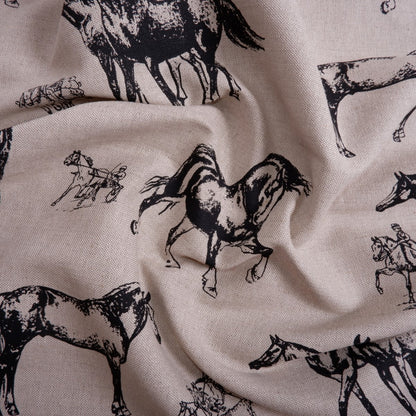 Print horses  - Linen cotton blended fabric - 966P