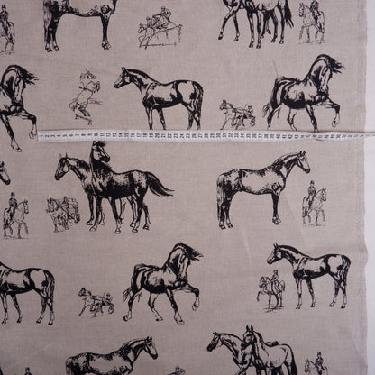 Print horses  - Linen cotton blended fabric - 966P
