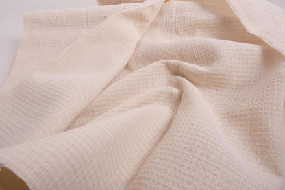 Waffle - offwhite  - extra wide - linen fabric