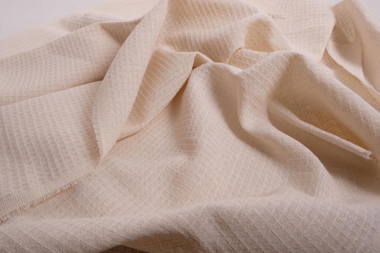 Waffle - offwhite  - extra wide - linen fabric