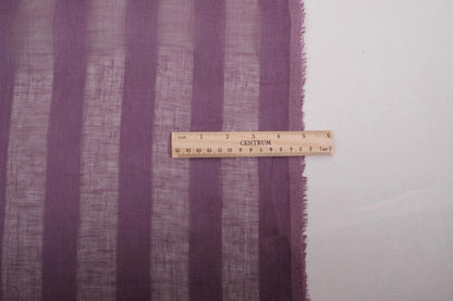 Sheer striped linen fabric -  purple - WIDE - 199SH