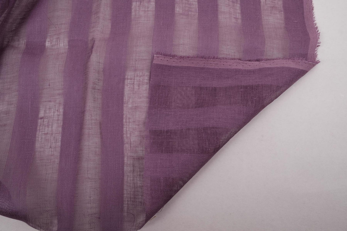 Sheer striped linen fabric -  purple - WIDE - 199SH