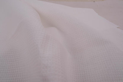 Waffle - white - linen fabric - 129VA