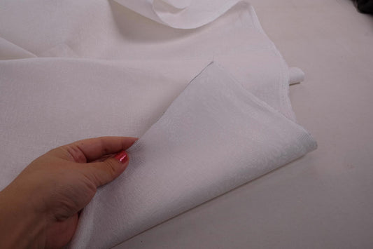 Jacquard  white - linen fabric - 146R